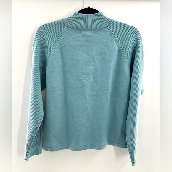 NEW Icelandic Design 100% Wool Blue Quarter Zip Pullover Embroidered Sweater - Picture 6 of 6